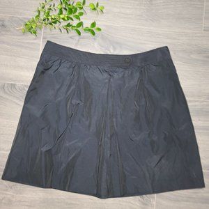 Stella McCartney size 40 Black Flare Pleat Skirt Shiny Tennis